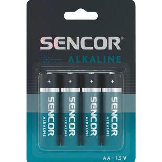 Sencor Einmal alkalisch Batterie AA, 4-pack (4 pz., AA / LR6 / LR06 / Mignon / R6 / R14505), Batterie + pile