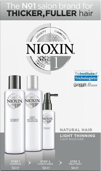 Produktbild Nioxin Starter Set 1, 2x/1x50ml (350 ml, Flüssiges Shampoo)