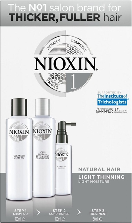 Actual product image Nioxin Starter Set 1, 2x/1x50ml (350 ml, Liquid shampoo)