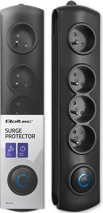 Actual product image Qoltec 50105 Voltage protection 4 AC outputs (4x, CEE 7/16, 2.50 m)