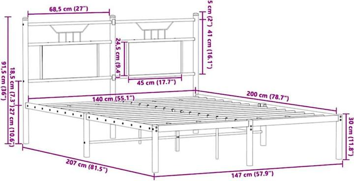 Image du produit vidaXL Bettgestell (135 x 190 cm)