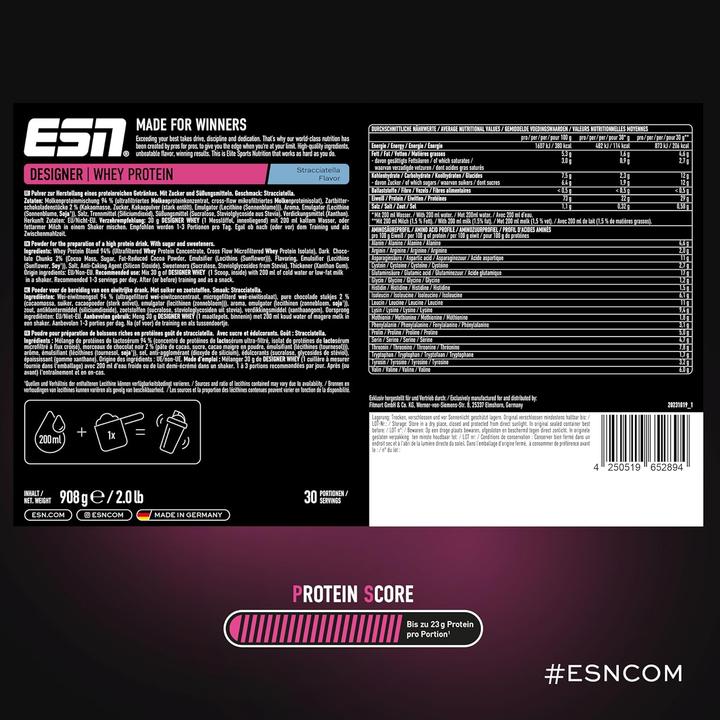 Actual product image ESN Designer Whey Protein (Stracciatella, 1 pcs., 908 g)