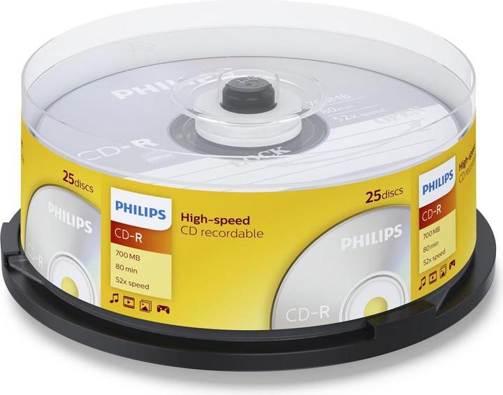 Immagine prodotto Philips 1x25 CD-R 80Min 700MB 52x SP (25 x)