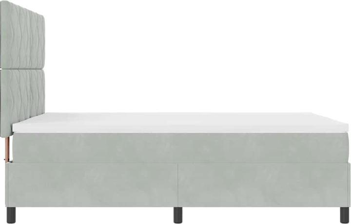 Image du produit VidaXL Lit boxspring avec matelas gris clair 140x200 cm velours (140 x 200)