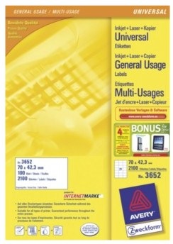 Actual product image Avery universal labels