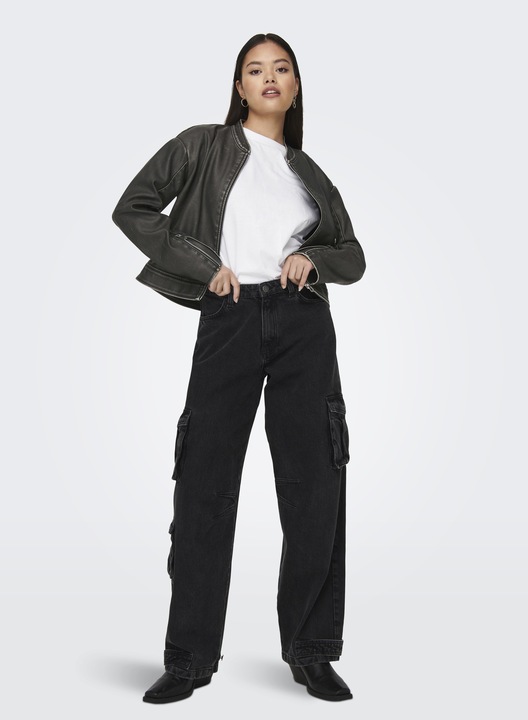 Image du produit Only Col montant Poignets avec fermeture à glissière Veste en similicuir (XL)