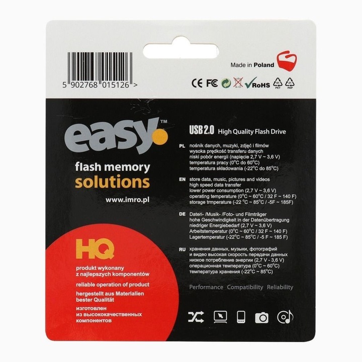 Productafbeelding IMRO Pendrive EASY / 16 GB (16 GB, USB 2.0, kleur bialy) (16 GB, USB-A, USB 2.0)