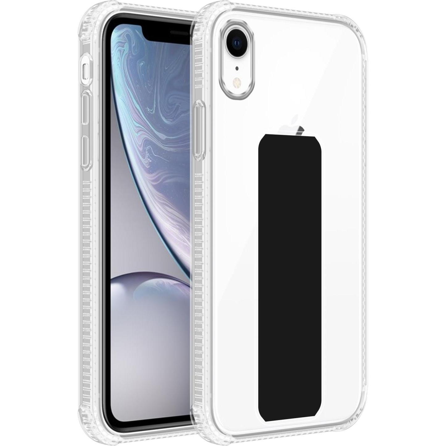 Cadorabo Hülle für Apple iPhone XR im TPU mit Halterung LM167 Style (Apple iPhone XR), Smartphone Hülle, Schwarz
