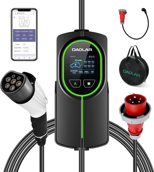 Daolar WiFi 11 kW - 16A - Type 2 - 5 Pins -Cee Home loader - 3 phase - With adjustable 10 -hour time (Type 2, 11 kW, 16 A)