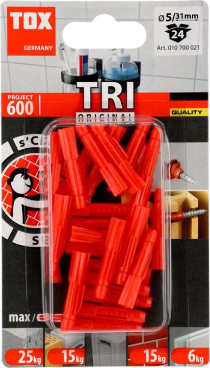 Actual product image Tox All-purpose dowel Tri 5x31 mm, blister 24 pieces (24 pcs.)