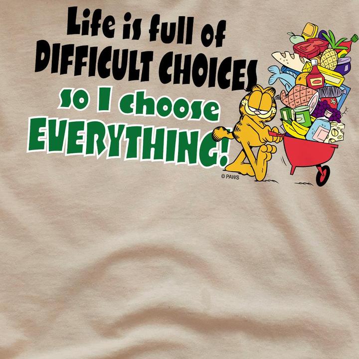 Actual product image Garfield Mens Difficult Choices T-Shirt (M)