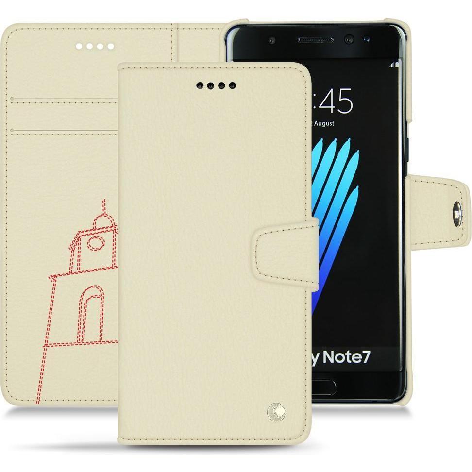 Noreve Lederschutzhülle Wallet (Samsung Galaxy Note 7), Smartphone Hülle, Weiss