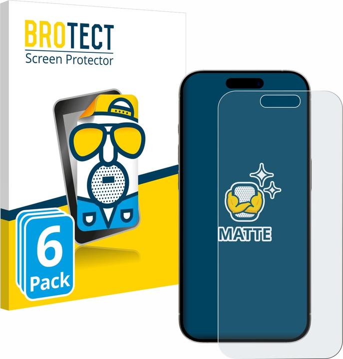 Produktbild BROTECT Entspiegelungs-Schutzfolie Displayschutz Matt (6 Stück, Apple iPhone 15 Pro)