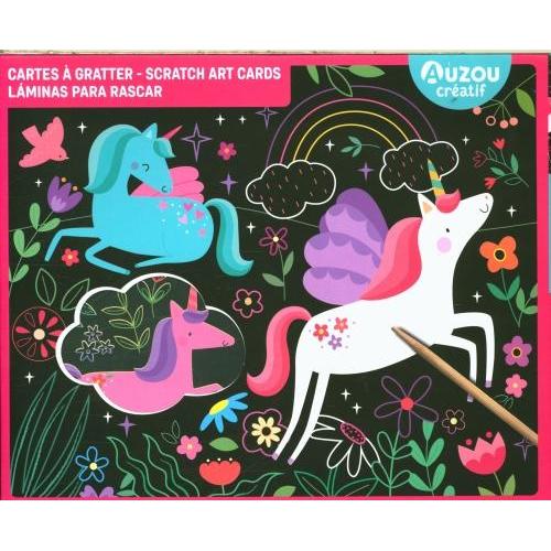 AUZOU - Feuilles à Gratter La Forêt - Multicolore - Activité Enfant - Art à Gratter