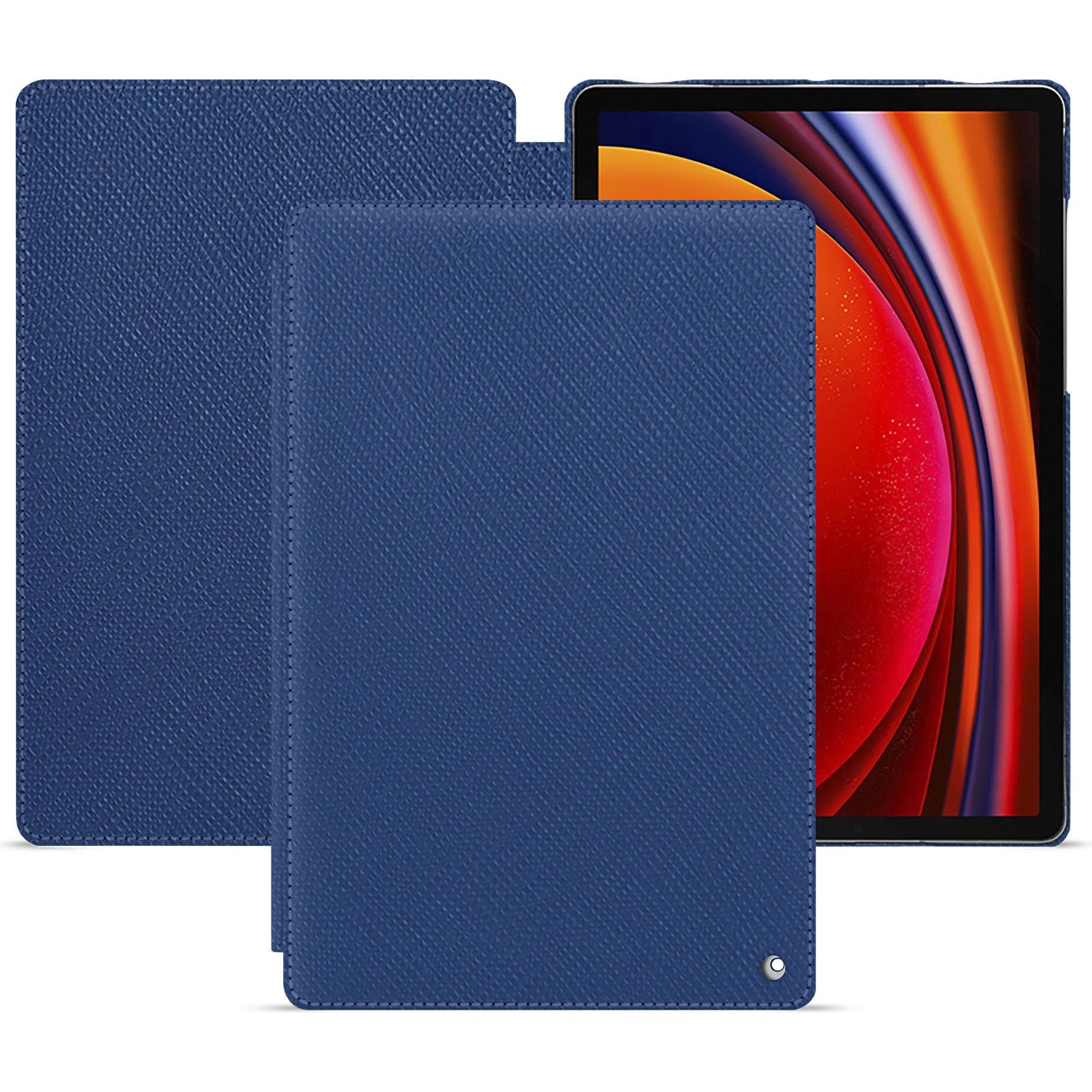 Noreve Lederschutzhülle horizontal (Galaxy Tab S9), Tablet Hülle, Blau