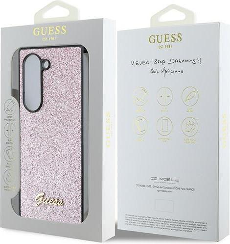 Produktbild Guess GUHCZFD6HGGSHP Z Fold6 F956 różowy/pink hardcase 4G Glitter Script (Samsung Galaxy Z Fold6)