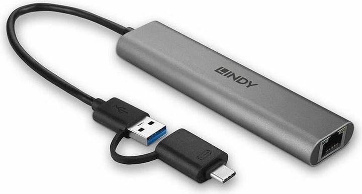 Immagine prodotto Lindy Hub USB 3.2, Gen 1 e convertitore Gigabit Ethernet (USB-C, 4 porte)
