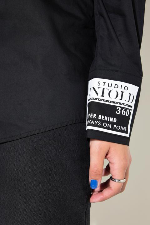 Actual product image Studio Untold Logo Cuff Oversized Button Down Blouse (54)