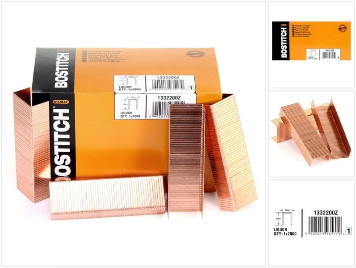 Produktbild Bostitch Karton Klammern 22 mm Liquor 2000 Stk. für DSA-3522-E / DS-3522-E / MS-3522-E / T541402 ( 1 (1 x)