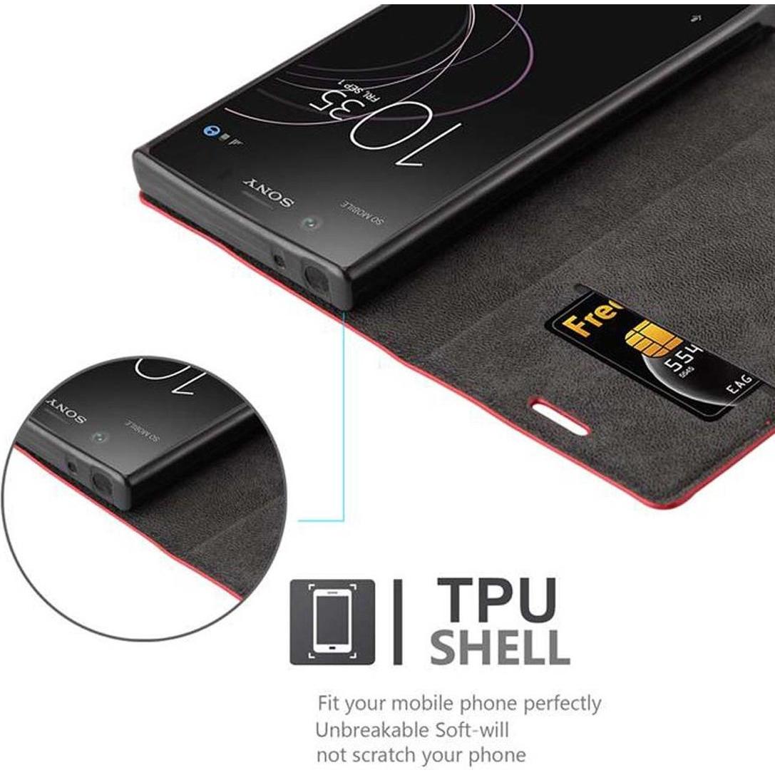 Thumbnail - Cadorabo Book Invisible Magnet Cover (Sony Xperia XZ1 Compact), Smartphone Hülle, Rot