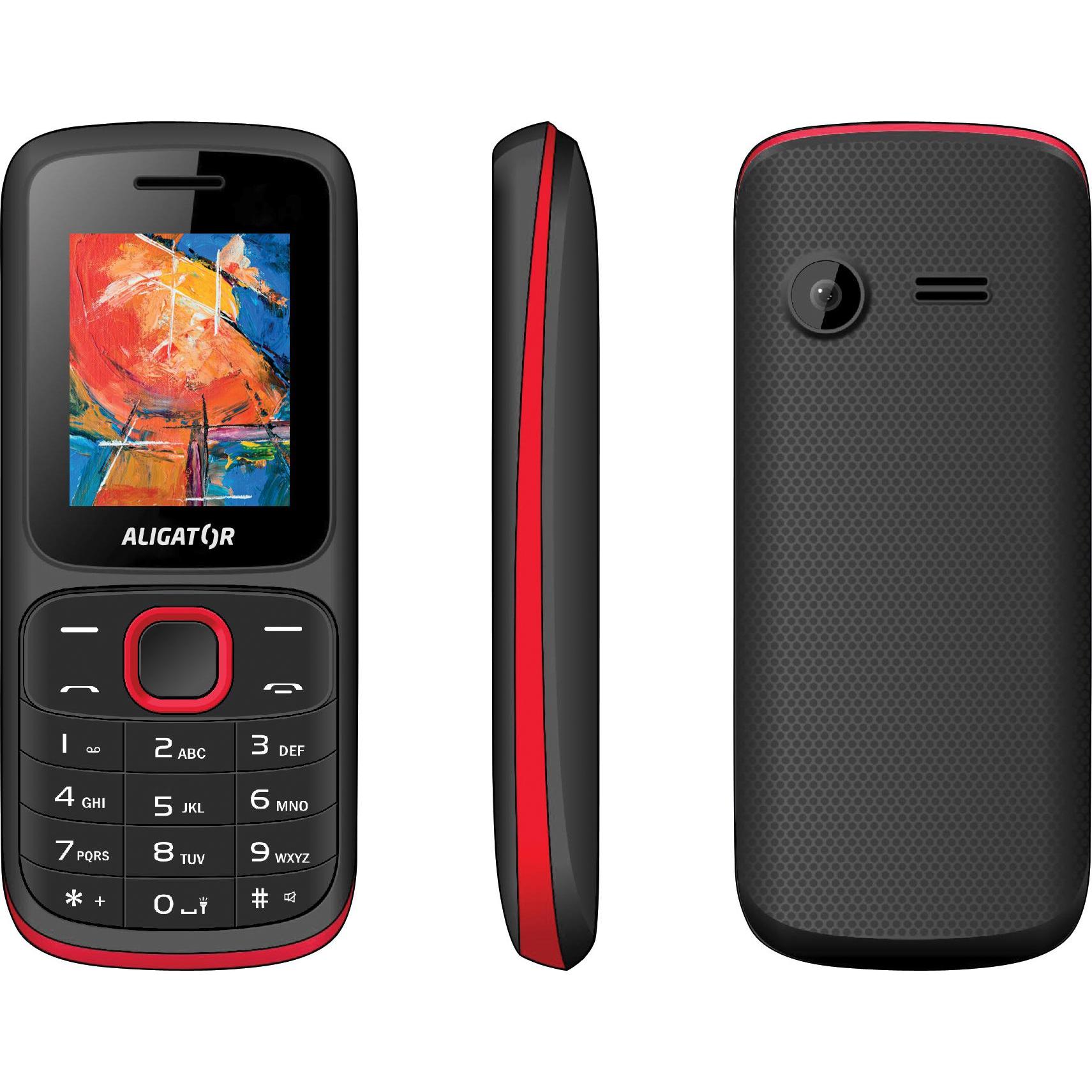 Thumbnail - Aligator D210 (1.8") Black, Red Senior phone (1.80", 2 Mpx, 2G), Tastenhandy, Rot, Schwarz