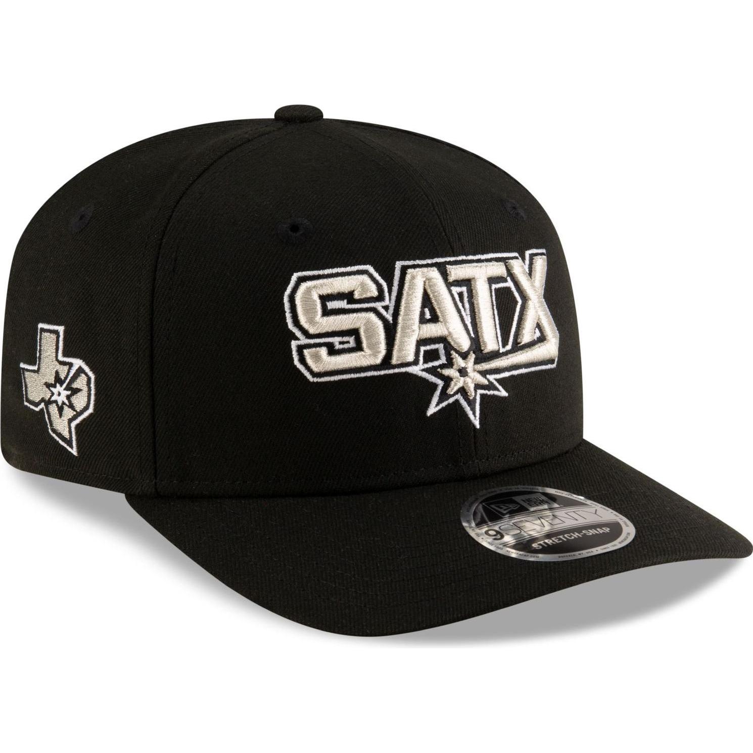 New Era, Herren, Cap, 9Seventy Stretch Cap Statement San Antonio Spurs, Schwarz