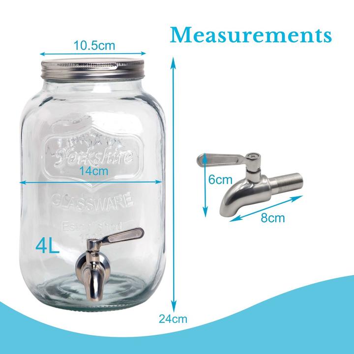Actual product image Intirilife Glass Beverage Dispenser 4 litres