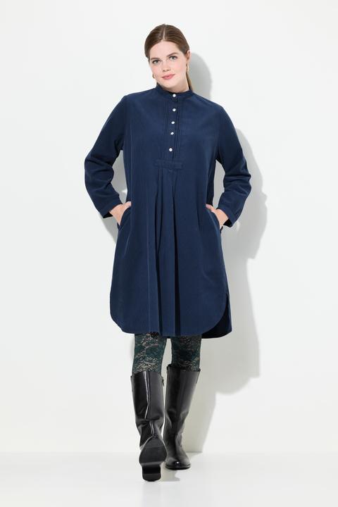 Produktbild Ulla Popken Cordkleid, Stehkragen, Biesen, Zierfalten, Langarm (52)