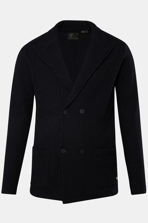 Actual product image JP1880 Knitted jacket, double-breasted, lapel, pockets (5XL)