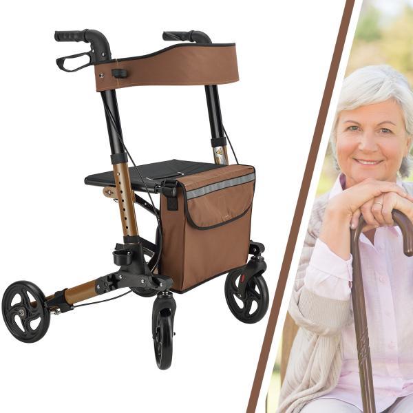 Produktbild Juskys Klappbarer Rollator Vital mit Sitzfläche & Einkaufstasche
