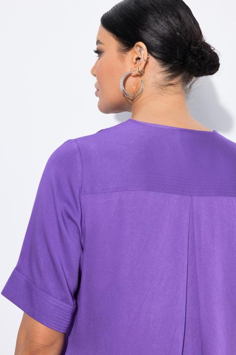 Produktbild Ulla Popken Shirtbluse, Steppeinsatz, A-Linie, Halbarm (60)