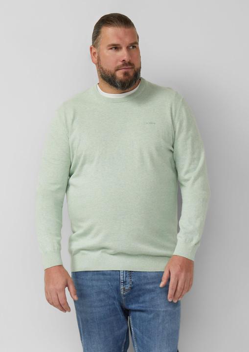 Produktbild s.Oliver Strickpullover Strickpullover mit Logo-Stickerei (4XL)