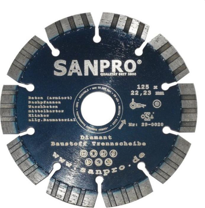 Immagine prodotto Nozar Diamantwerkzeuge SANPRO Disco diamantato per materiali edili 125 mm (per calcestruzzo, clinker, mattoni,?)