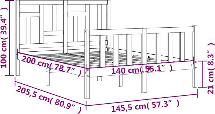 Actual product image vidaXL Bettrahmen (140 x 200 cm)