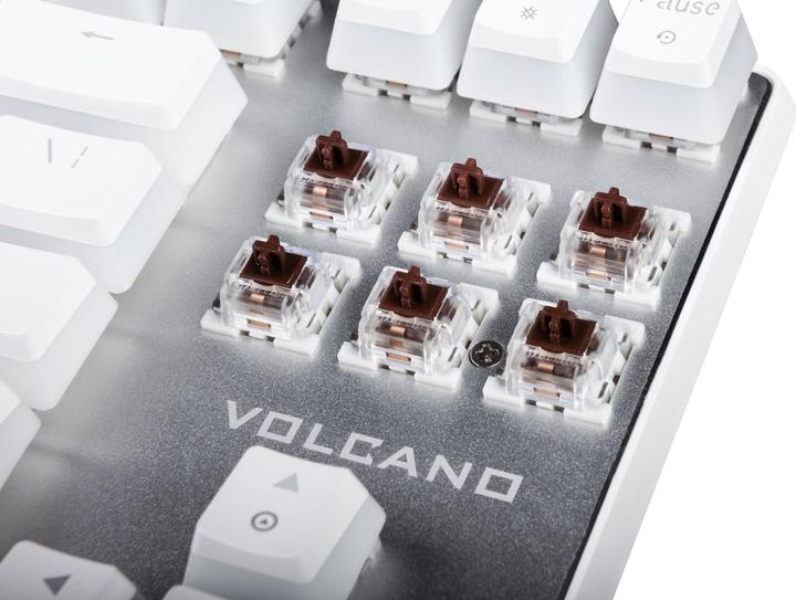 Immagine prodotto Modecom VOLCANO LANPARTY RGB Pudding mechanická herní klávesnice (OUTEMU Brown), LED podsvícení, US (US, Cablato)