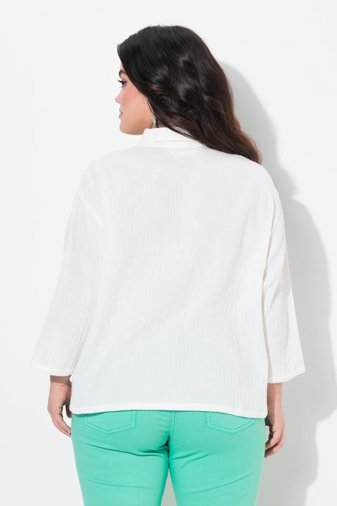 Immagine prodotto Angel of Style Hemdbluse, Boxy Fit, Musselin, Augen-Stickerei (52)