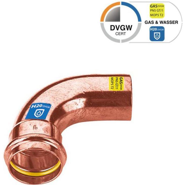 Thumbnail - Sanpro, Rohrverbindungstechnik, CUPRESSK Pressfitting Kupfer 90° Winkel - Bogen innen - aussen, Grösse V 22 (Pressverbin...
