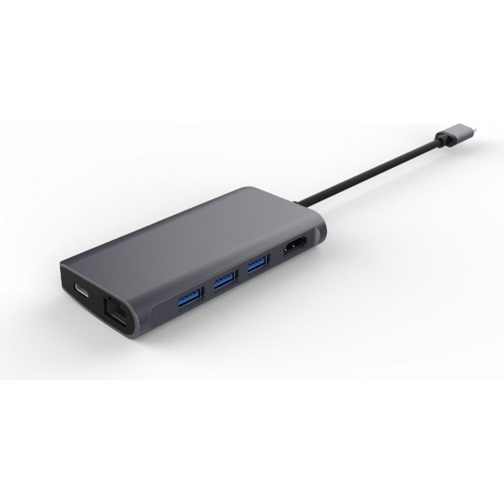 LMP Mini (USB-C, 8 Ports), Dockingstation + USB Hub, Grau