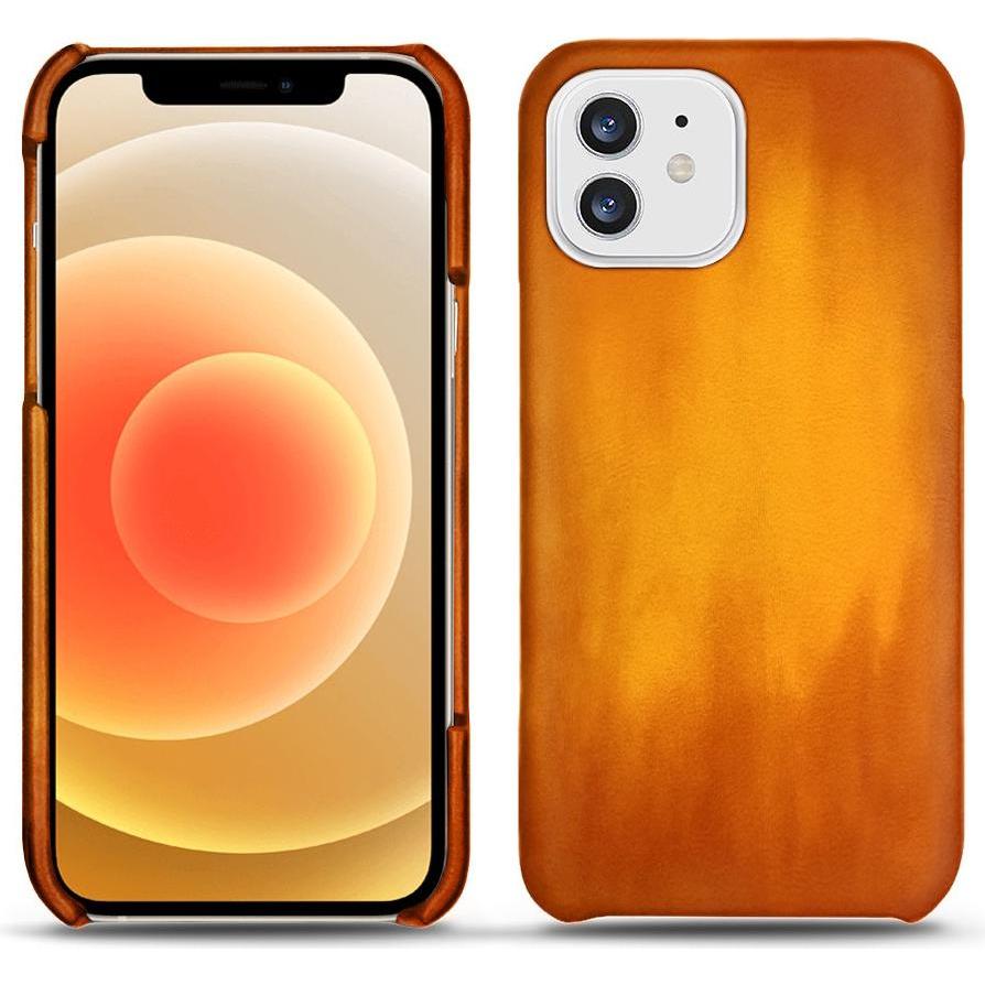 Noreve Lederschutzhülle (Apple iPhone 12), Smartphone Hülle, Orange