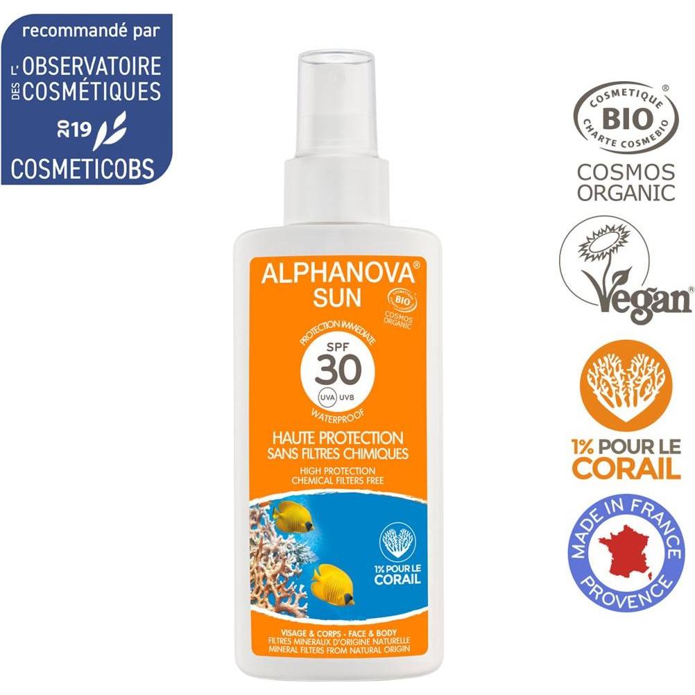 Thumbnail - Alphanova, Sonnencreme, SUN Spray Bio SPF30 ohne Nanopartikel liq (Sonnenspray, SPF 30, 125 g)