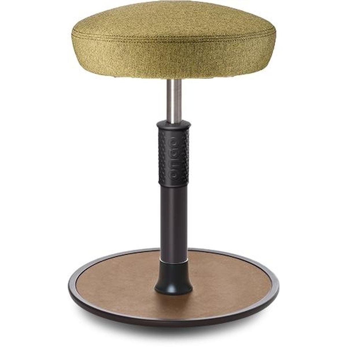 Ongo, Bürostuhl, Sitz- Stehhocker Free Regular Hutsitz Camira Rivet Senfgelb schwarz /Natur