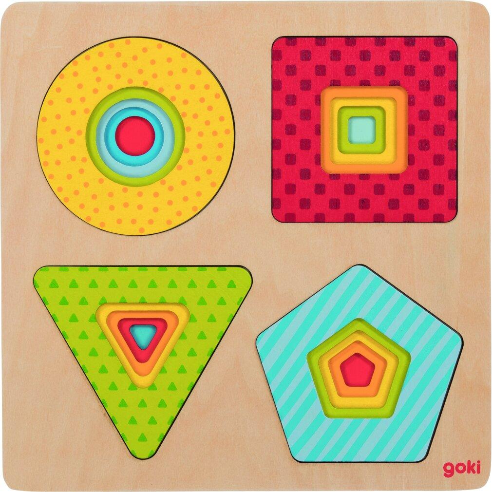 Goki Schichtenpuzzle Formen (16 Teile)