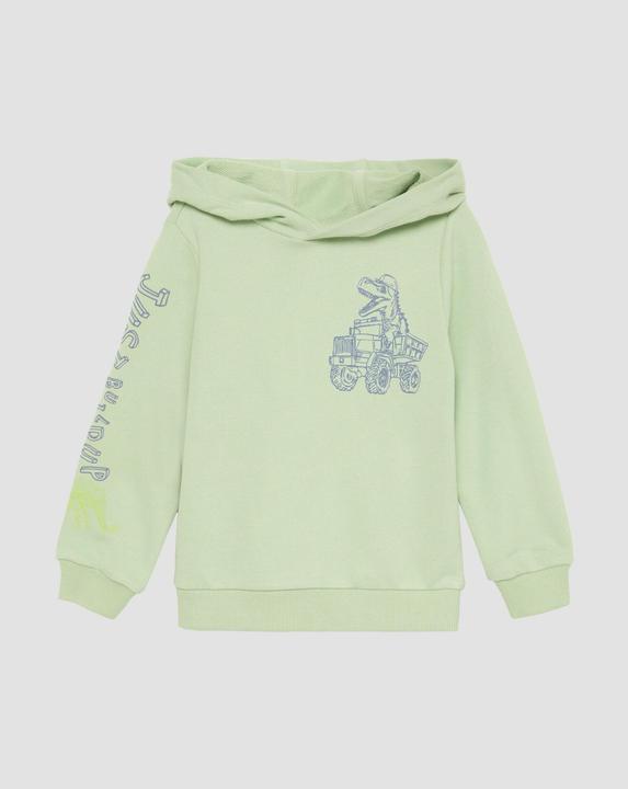 Produktbild S.Oliver Sweatshirt Kapuzen-Sweatshirt aus Baumwollmix mit Front- und Ärmelprint (104, 110)