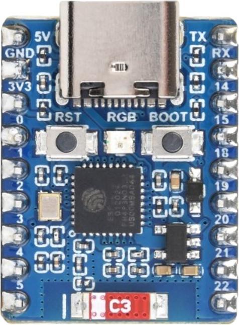 Actual product image WaveShare ESP32-C6 Zero Mini development board with headers