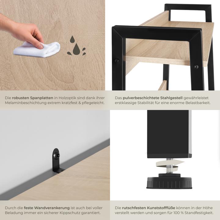 Produktbild tectake Leiterregal (57.50 x 57.50 x 138 cm)
