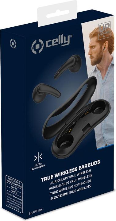 Image du produit Celly SHAPE1 Casque intra-auriculaire musical et Bluetooth sans fil (TWS) Noir (Pas de réduction du bruit, 3.50 h, Sans fil)