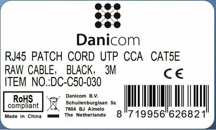 Produktbild Dsit CAT 5e Netzwerkkabel U/UTP (U/UTP, UTP, CAT5e, 3 m)