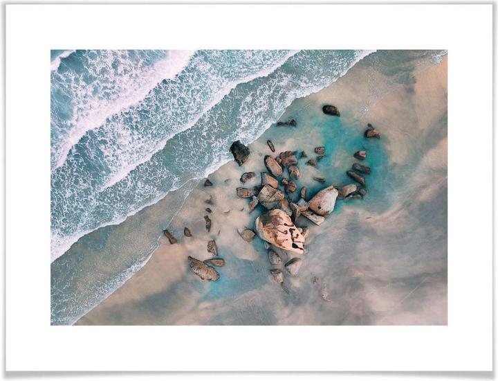 Produktbild Trenddeko Der Blick von oben: Steine am Strand (60 x 50 cm)