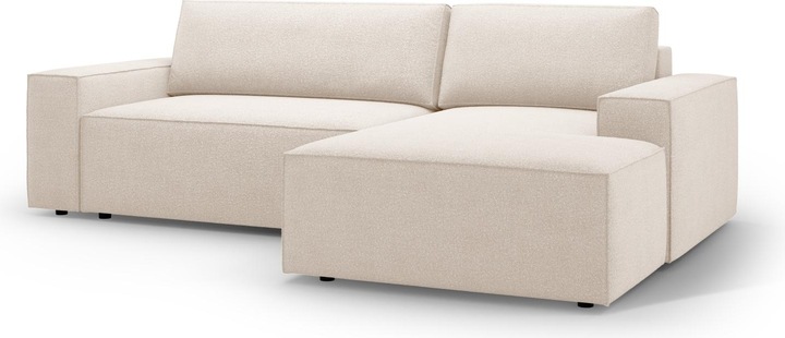 Actual product image Micadoni Bouclé Right Corner Sofa With Bed Function And Box, "Jodie", 3 Seats, 246x151x86 Made in Europe (Corner sofa)