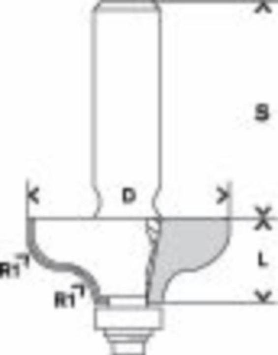 Produktbild Bosch Professional Zubehör Kantenformfräser G, 8 mm, R1 4,8 mm, D 31,8 mm, L 12,4 mm, G 54 mm